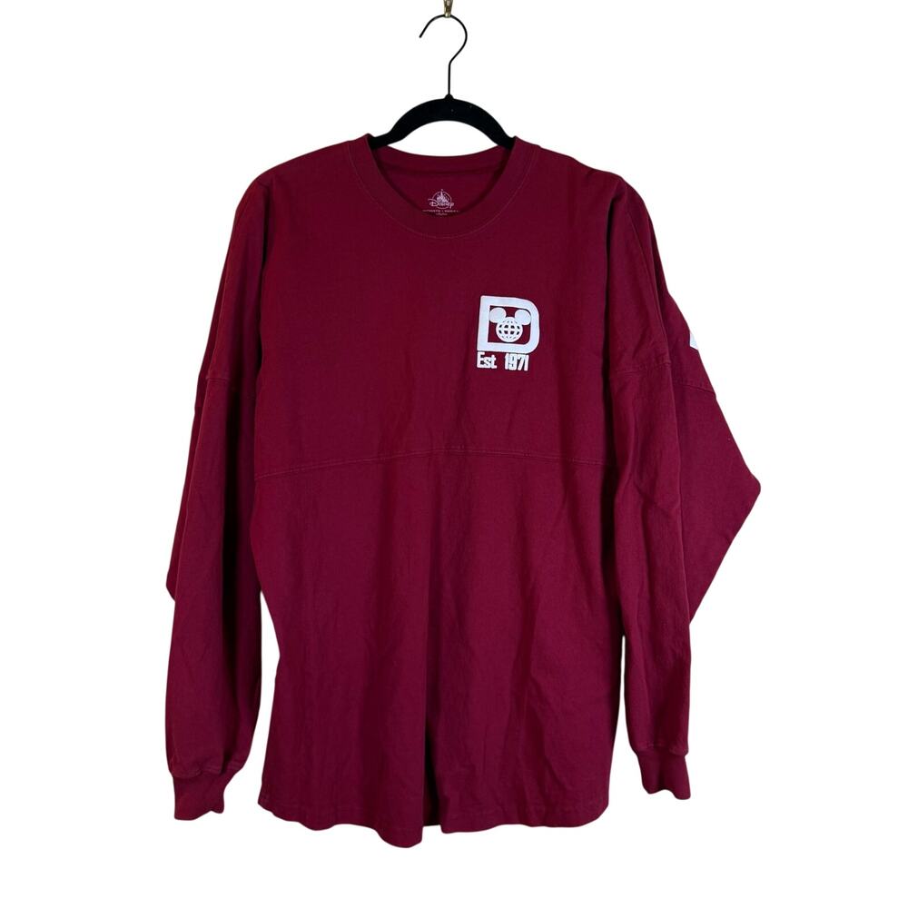 Disney Walt Disney World Spirit Jersey Long Sleeve in a dark red sz Small